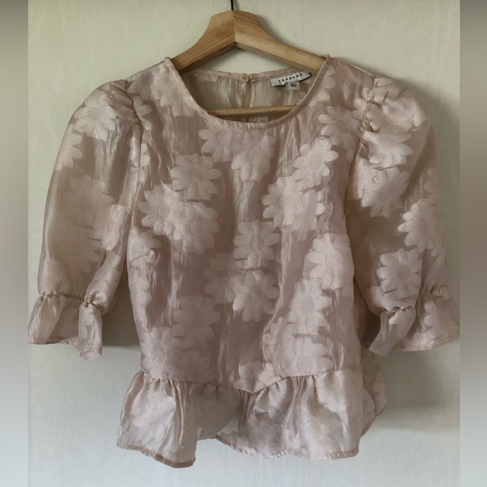 Topshop Pink Floral Blouse